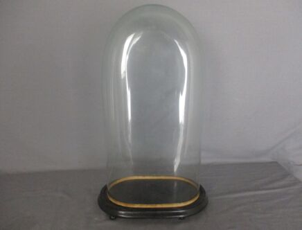 Antique Victorian Oval Hand Blown Glass Globe Dome Doll Clock 17.91" H 9.25' W