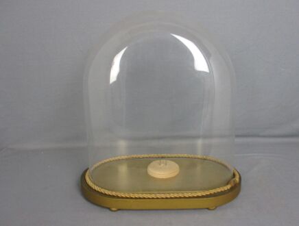 Antique Victorian Oval Hand Blown Glass Globe Dome Doll Clock 13.58" 12.32"