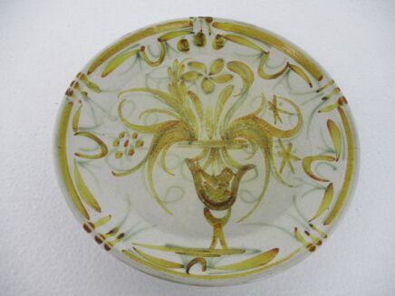 Ceraluc Quimper Plate Plate Platter seventies handpainted Marked Lovely Yellow Green Basket