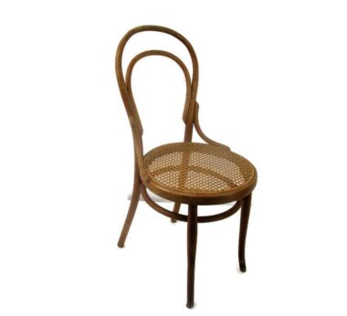 Antique Bentwood Thonet Chair Bistro Ice Cream Parlor Rush Cane Seating Marked