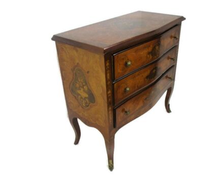 Gorgeous Marquetry Inlay Chest of Drawers Dresser Cabinet Wood Italian Farmhouse
