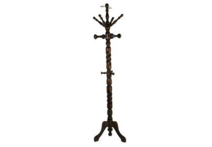 Barley Twist Standing Hall Tree Coat Hallway Rack Wooden Vintage Modernist
