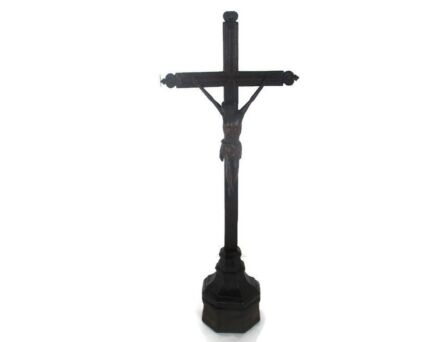 18th 19th C Antique Completely Wood Standing Church Crucifix Jesus Christ WOW L
