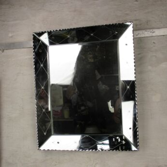 Large Art Deco Nouveau Wall Hanging Ornate Mirror Vanite Cut to Clear Glass WOW