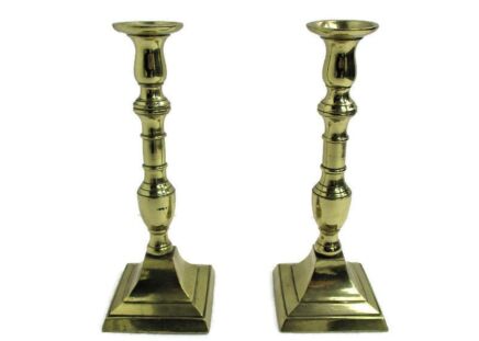 Antique Couple pair Church Altar Ornate Brass Candle Holders