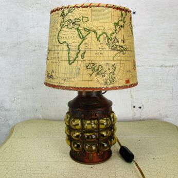 Funky Desk Table Nightstand Lamp Oil Lamp Ankerlicht Bubbled Amber Glass