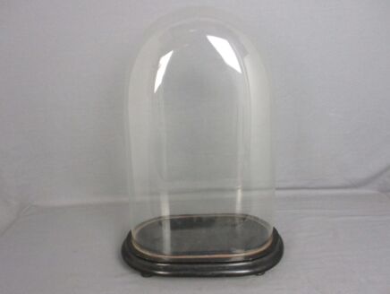 Antique Victorian Oval Hand Blown Glass Globe Dome Doll Clock 17.32" 11.25"