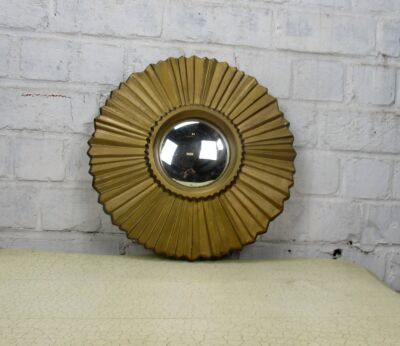 Sunburst Starburst Wall Hanging Convex Mirror Mid Century Modernist Plaster