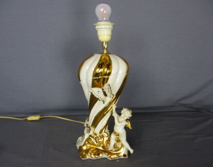 Capodimonte  Crystal Porcelain D'arteTable Desk Nightstand Lamp Angel
