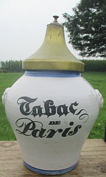Antique Delft Blue Tobacco Jar Tabac de Paris Stamped Luxembourg late 18th cent.
