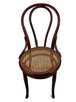 Vintage Thonet Chair Bistro Ice Cream Parlor Rush Cane Seating Bentwood