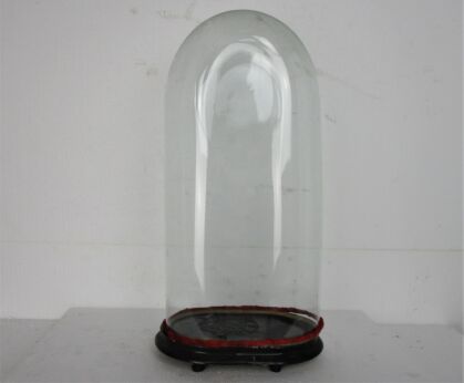 L Antique Victorian Oval Hand Blown Glass Globe Dome Clock Steampunk 19.88"