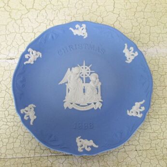 Annonciation Christmas Plate 1996 Jasperware Baby Blue Lavendel Collector