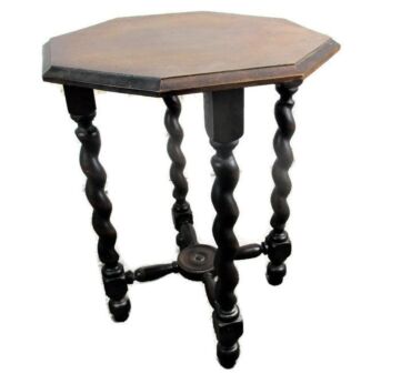 Barley Twist Wood Side Occasional Wine Table Pedestal Plant Flower Stand 22.83"