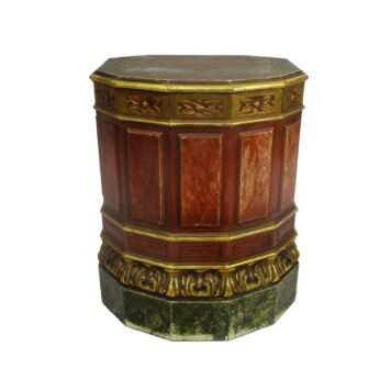 Polychrome Large Church Pedestal Wooden Plaster Pulpit Lectern Gorgeous