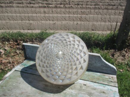 Vintage Amber Glass Round Sconce Lamp Shade era Limburg Helena Tynell