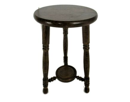 Vintage Wooden Side Wine Table Pedestal Plant Stand Milking Stool Two Tier Beautiful Barn Country style Oak