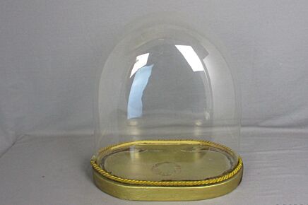 Antique Victorian Oval Hand Blown Glass Globe Dome Doll Clock H 14.17" W 13.89"!