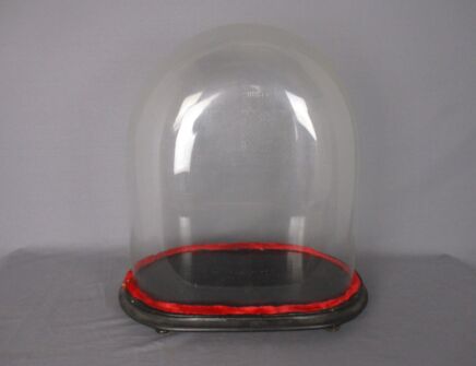 Antique Victorian Oval Hand Blown Glass Globe Dome Doll Clock 17.51" H 15.55"!!