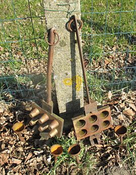 Antique Pair Cast Iron Waffle Iron Turned into Two-Arm Wall Sconces Steampunk