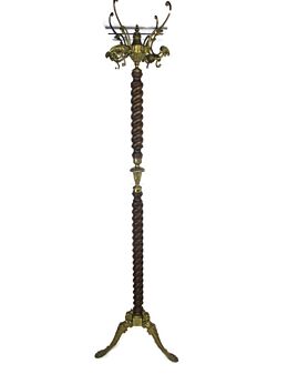 Standing Hall Tree Coat Hallway Rack Barley twist Stem Mermaids Base Eyecatcher