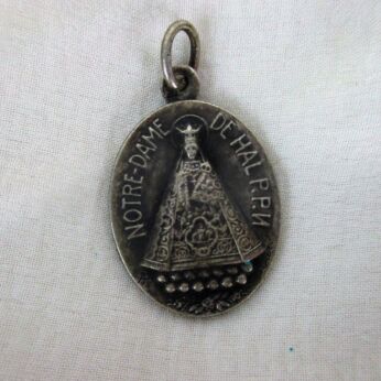 Vintage Medallion Black Madonna Notre Dame Hal Pendant Catholic Reliquary