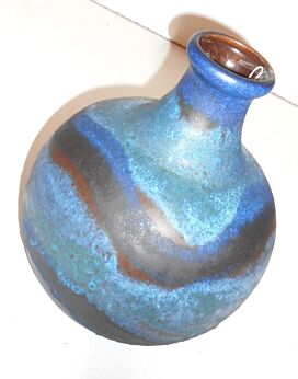 Vintage Blue West Germany Ruscha Keramik Art Pottery Vase Bowl ceramic Fat Lava 60s 70s