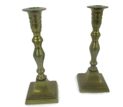 Antique Bauhaus Art Nouveau Candle Sticks Candle Holders Brass Stylish Small