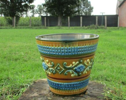 large Planter Jardiniere flower pot Ceramic Bitossi Style Signed Italy Gorgeous