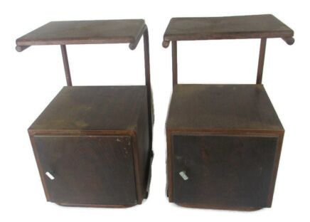 Pair Industrial Nightstands Mid Century Designed by Hermann Friedrich Mertens