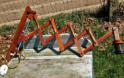 Mid Century Danish Modern Teak Scissor Wall Lamp Expanding Mounted Adjustable