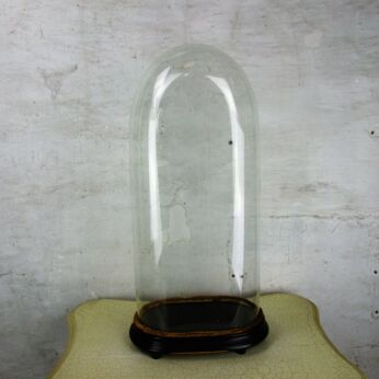 Antique Victorian Oval Hand Blown Glass Globe Dome Steampunk Clock 23" x 10"