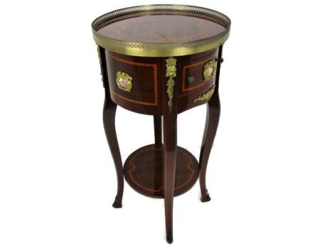 Marquetry Nightstand Table Hall Cabinet Pedestal Medallions French Empire WOW
