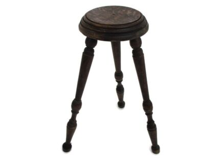 Wooden Tripod Milking Milk Stool Side Display Wine Table Pedestal Plant Bonsai Stand Barn Country Farmhouse Style