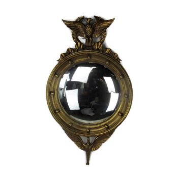 XL Ornate Eagle Mirror Convex Glass Duck Federal Style Wood Bulls-eye WOW
