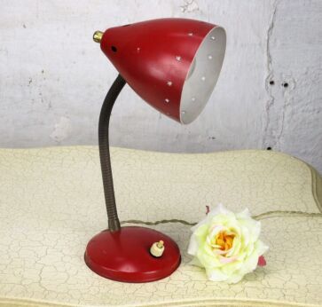 Mid Century Desk Red Table Lamp Era Busquet Stilnovo Sarfatti Arteluce Eames