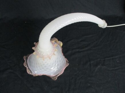 Venetian Murano Chandelier Part White Pink Arm Hand Blown Art Glass reclaimed