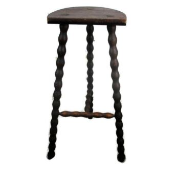 Edwardian Bobbin Legs Wood Tripod Side Display Table Pedestal Plant Stand 27.5"