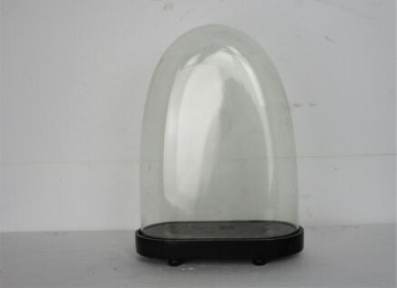 Antique Victorian Oval Hand Blown Glass Globe Dome Doll Clock 16.33" H 12.2"W