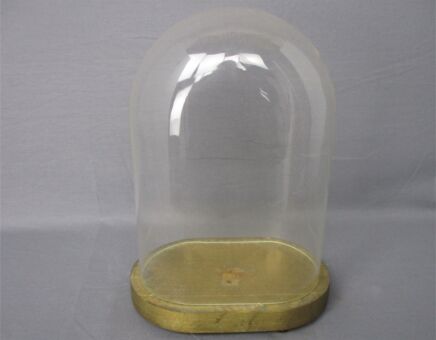 Vintage Oval Hand Blown Glass Globe Dome Doll Clock Steampunk 10.43" H 7.40"W