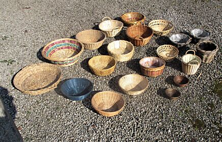 Lot Wicker Rattan ware Planters Baskets Decoration Boho Job Lot 68 Pieces Farmhouse Barn Country Style