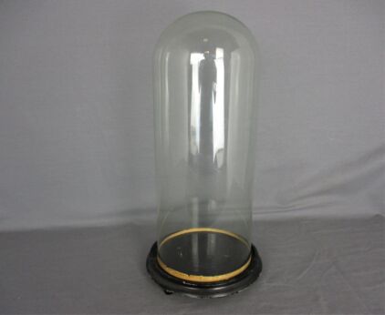 Large Antique Round Hand Blown Glass Dome Globe Steampunk Display 16.53" D 6.69"