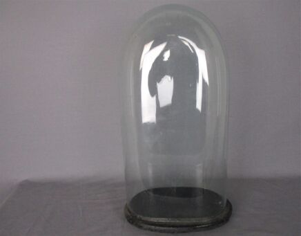Antique Victorian Oval Hand Blown Glass Globe Dome Doll Clock 19.68 H 10.23"W