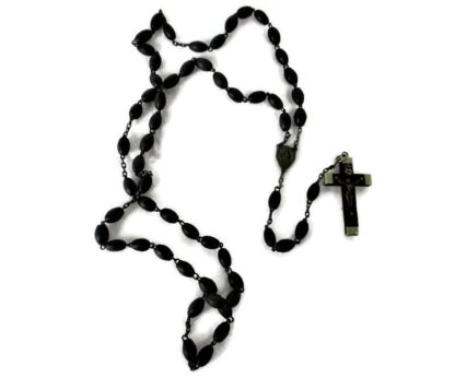 French  Antique  Rosary  Paternoster Wooden Prayer Beads French