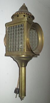 Antique Brass Architectural Carriage Porch Lamp Wall Lamp Bubbled Glass 16.1"