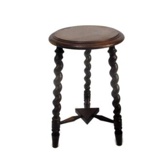 Small Barley Twist Tripod Side Display Table Pedestal Plant Bonsai Stand 17.71"