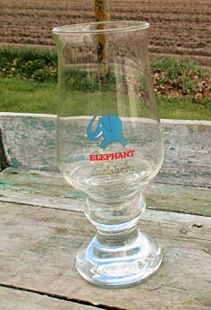 Elephant Carlsberg Belgian Beer Glass Blue Elephant