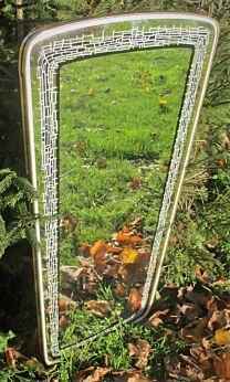 Antique Beveled glass Mirror Wooden Frame Knobs Hobnails