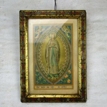 Lovely Antique ornate Wood picture frame Wall hanging Hand Painted Flowers