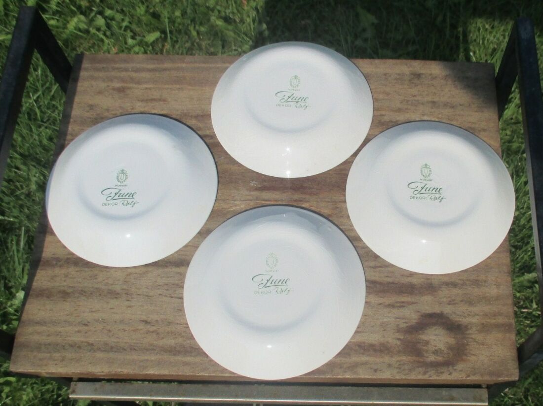 Rare Vintage Coffee Set Dessert Plates Norway Stavangerflint Dekor